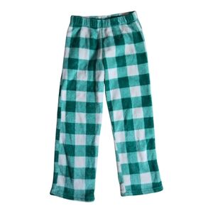 Kids Green and White Checkered Pajama Pants